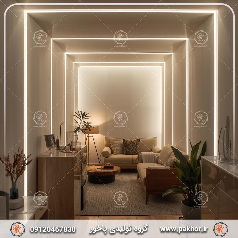 نورپردازی خطی دور قاب پنجره؛ تکنیک افزایش عمق در نما