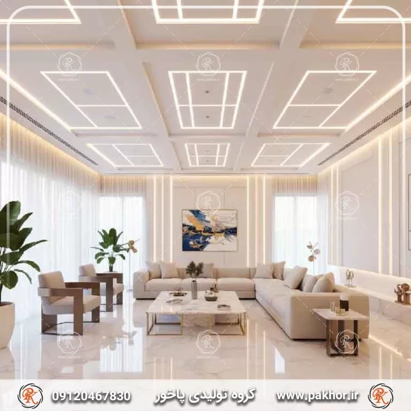 نصب لاین نوری در سقف بتنی
