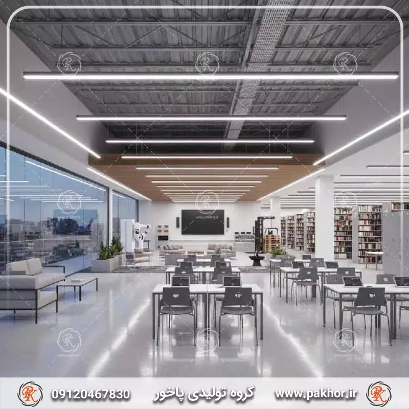 نصب لاین نوری در سقف بتنی