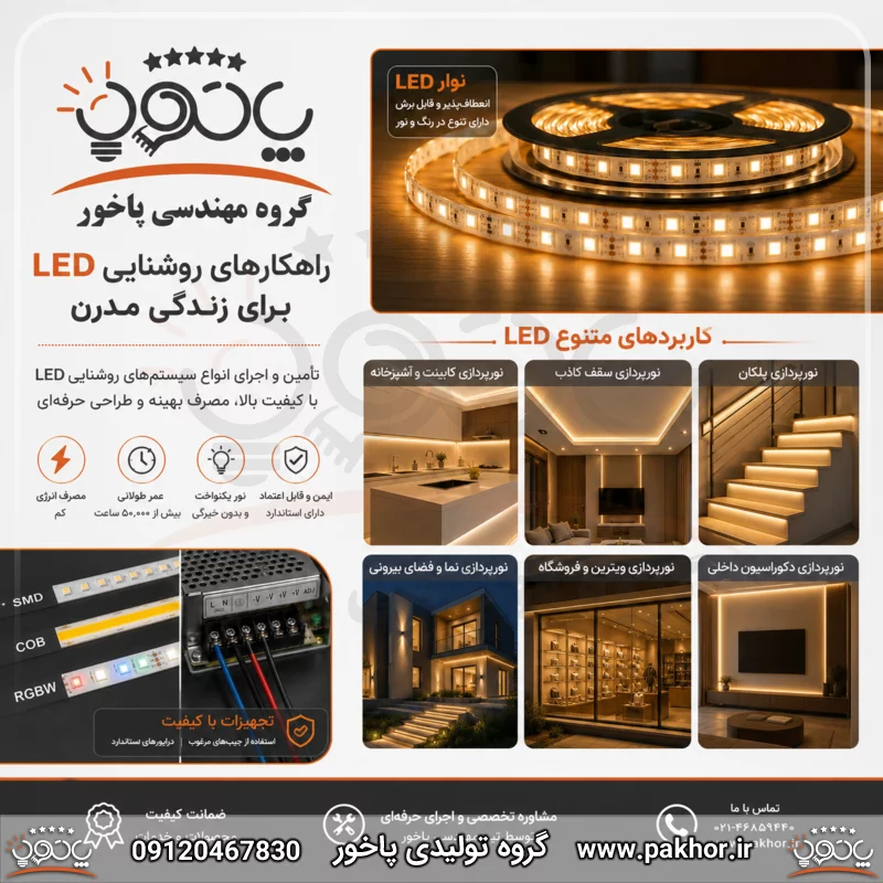 ریسه LED برای لاین نوری؛ راهنمای کامل انتخاب بهترین ریسه برای نورپردازی حرفه‌ای