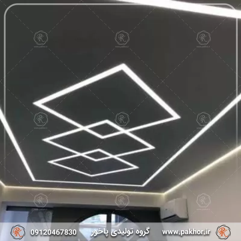 ترکیب زیبا از سقف و لاین نوری کناف برای طراحی داخلی