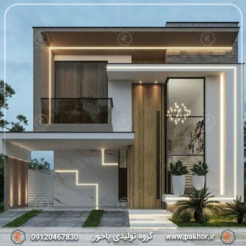 نورپردازی نمای ساختمان با پروفیل لاین نوری 