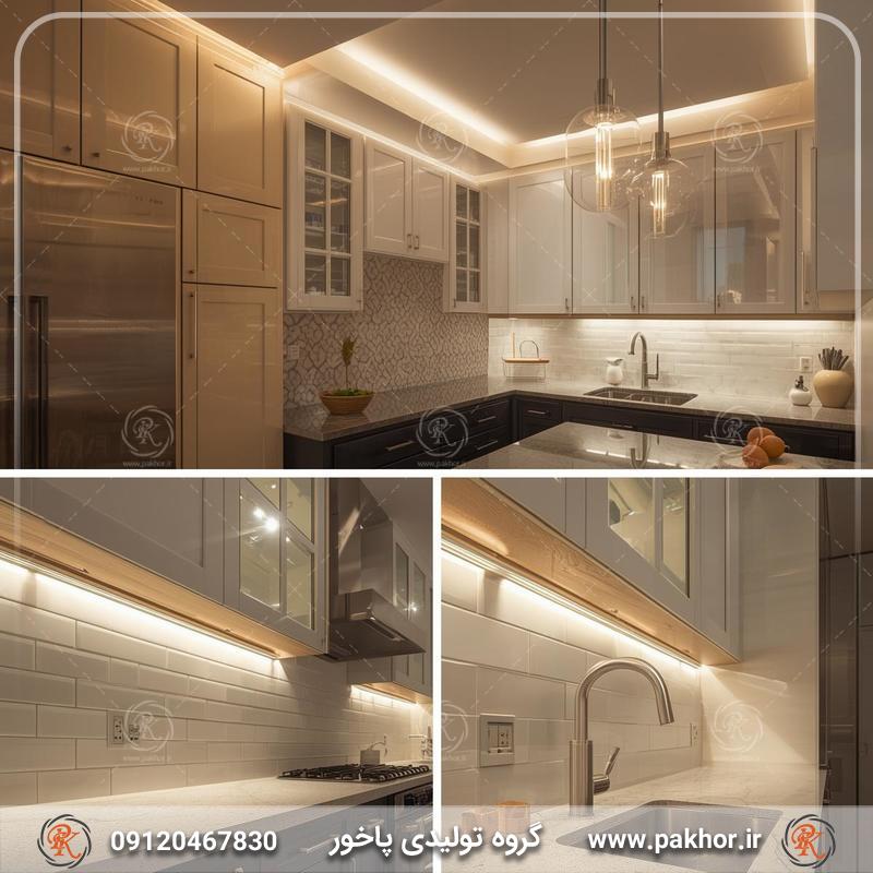 نور خطی استفاده شده در آشپزخانه