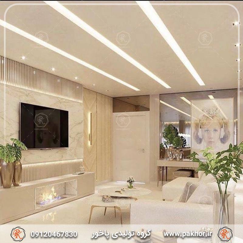 نورپردازی سقف با پروفیل لاین نوری 