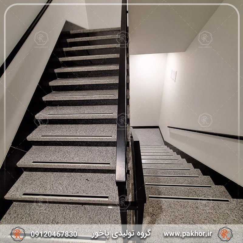 ترمز پله آلومینیومی تک کانال تخت با رویه لاستیک