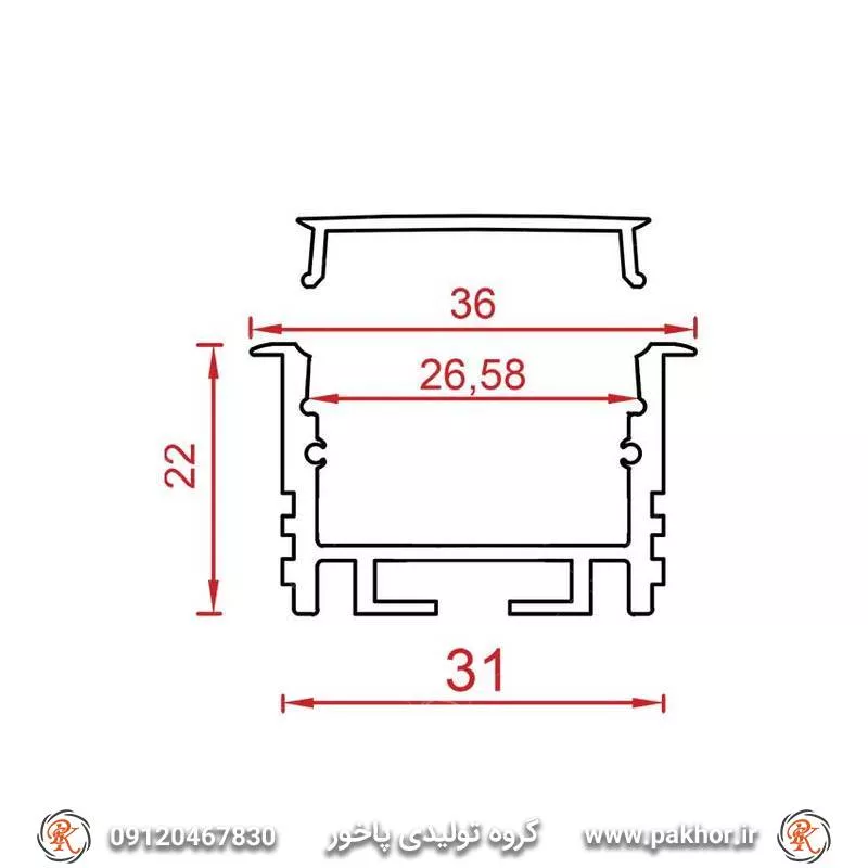 پروفیل نور خطی سه سانتی کد N6