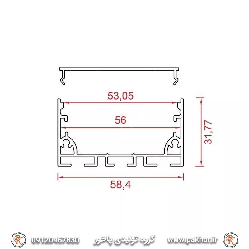پروفیل نور خطی پنج سانتی بدون لبه کد N12