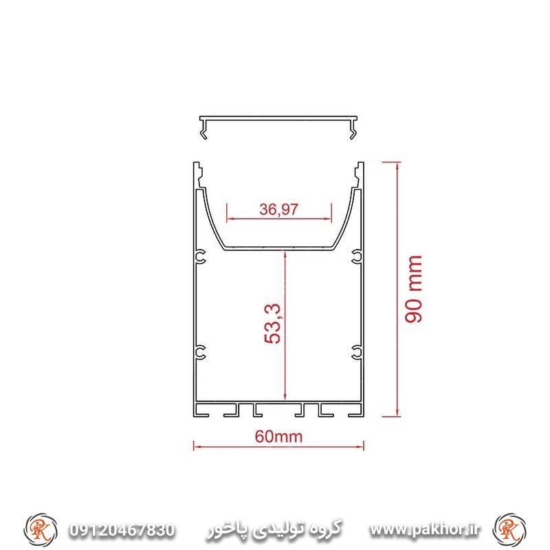پروفیل نور خطی لوستری کد N13