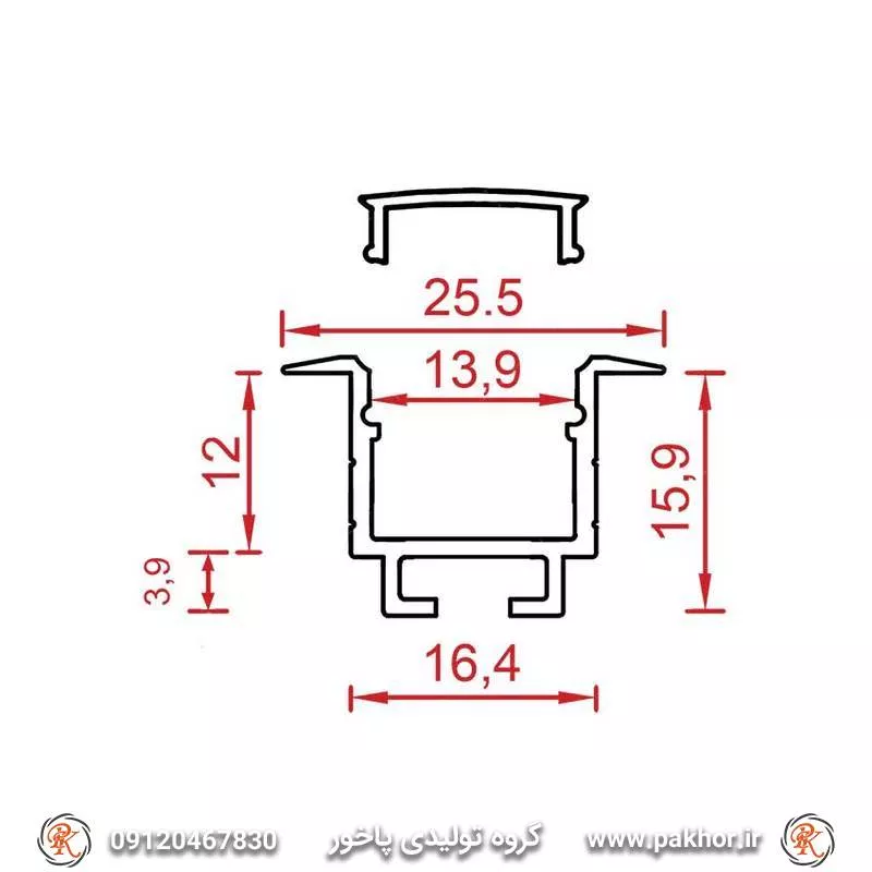 پروفیل نور خطی کناف فنر خور کد N10