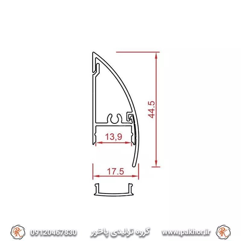 پروفیل نور خطی قرنیز 4 سانتی led خور کد N15