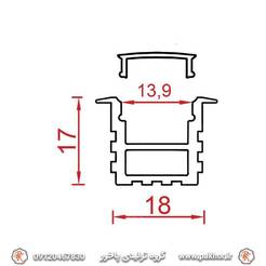پروفیل نور خطی توکار با تیغه وسط کد N4