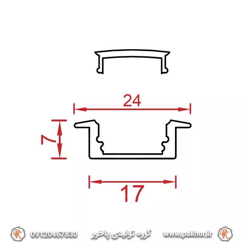 پروفیل نورخطی،لاین نوری دوسانتی توکار کد N1