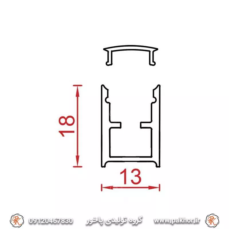 پروفیل نورخطی،لاین نوری آسانسور کد N5