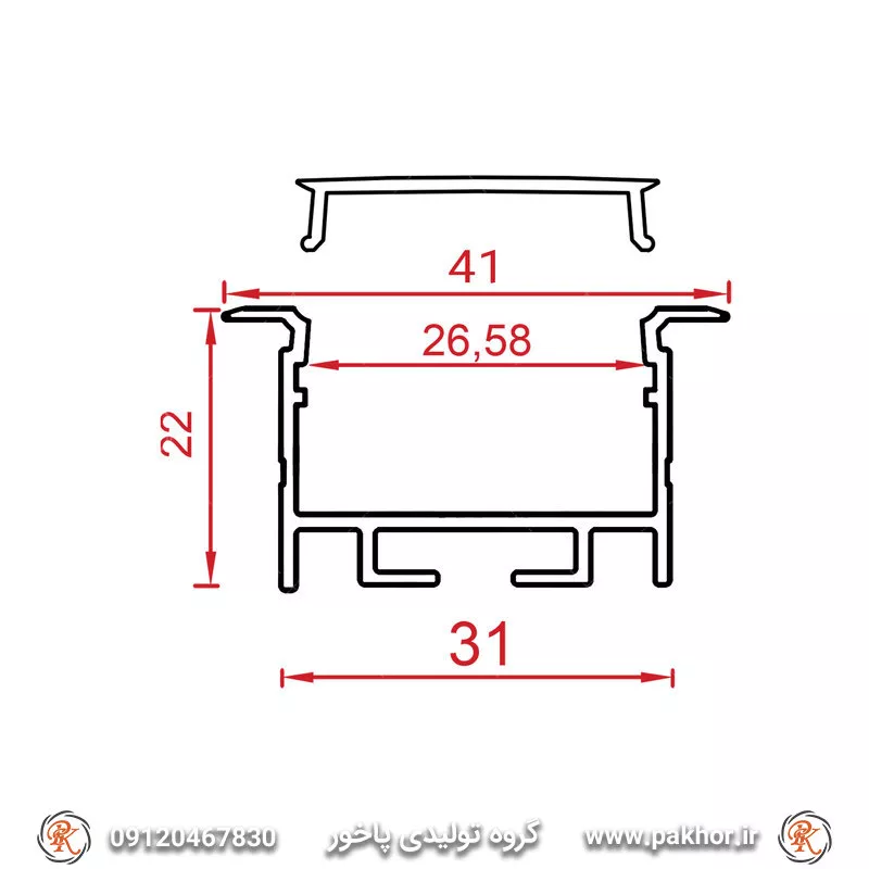 پروفیل نورخطی،لاین نوری سه سانتی کد N6