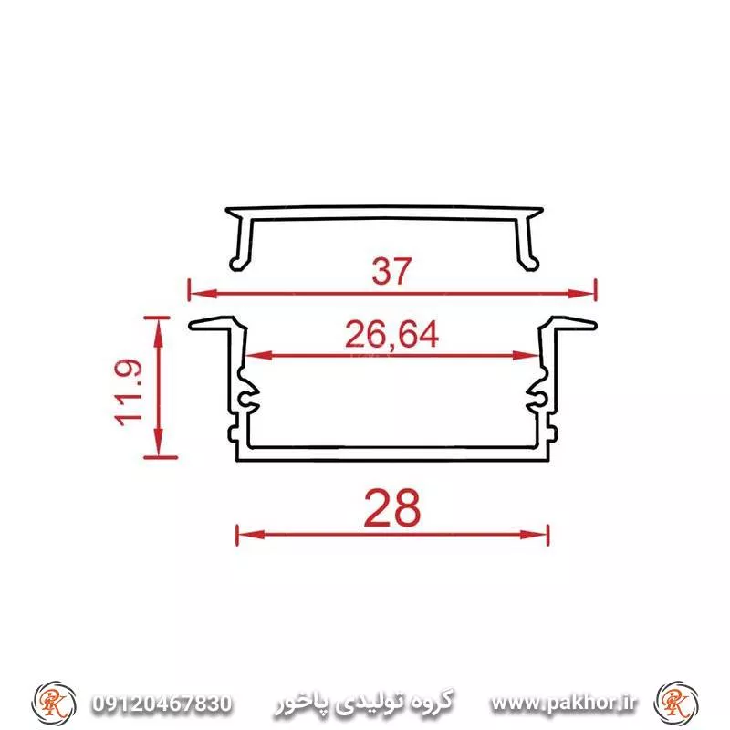 پروفیل نورخطی،لاین نوری کناف 3 سانتی کد N11