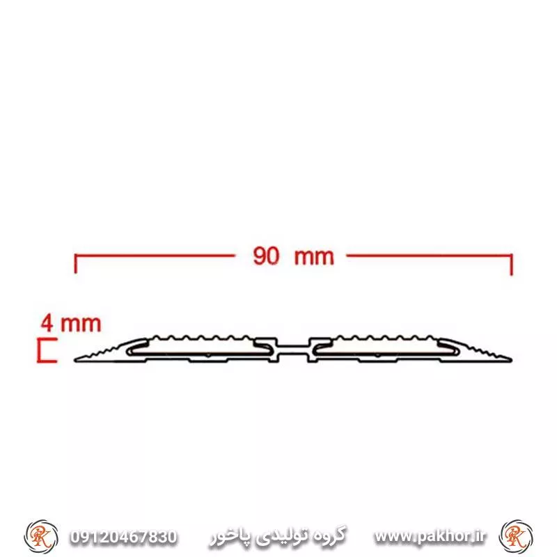 ترمز پله آلومینیومی دوبل تخت رویه PVC کد S3