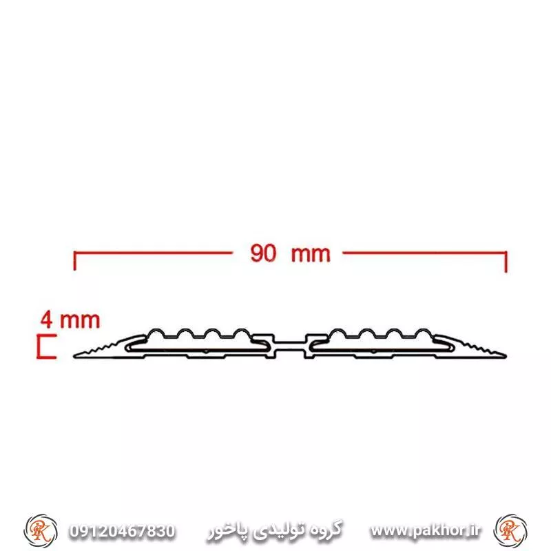 ترمز پله آلومینیومی دوبل تخت رویه لاستیک کد S3