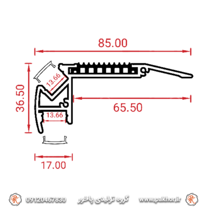 ترمز پله LED خور دوبل کد S7