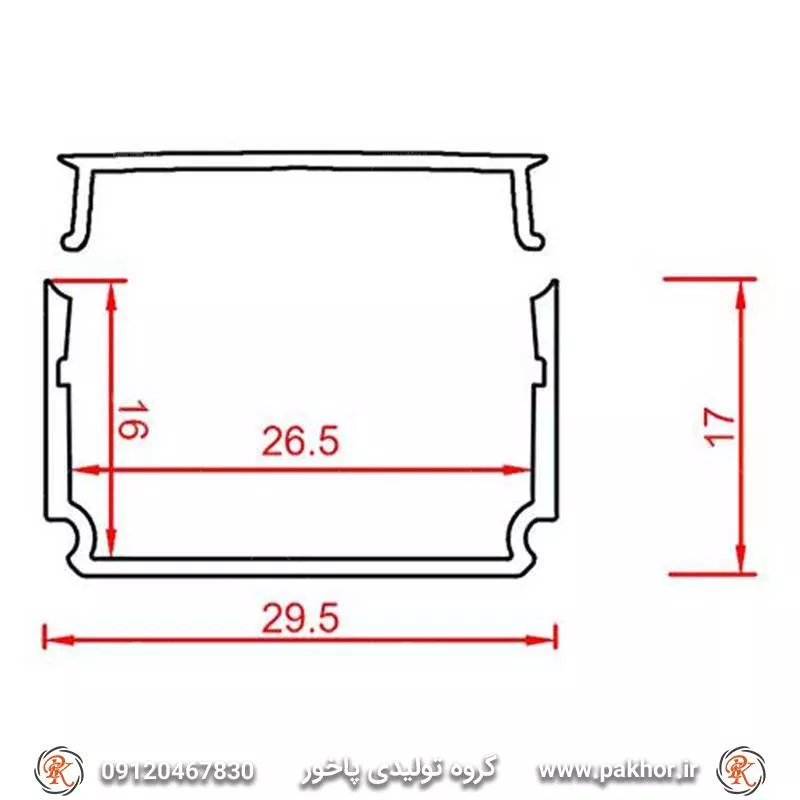 پروفیل نور خطی 3 سانتی روکار کد N8-1