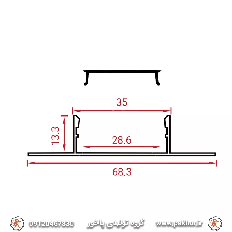پروفیل نور خطی کناف 3 سانتی تریم لس کد N26