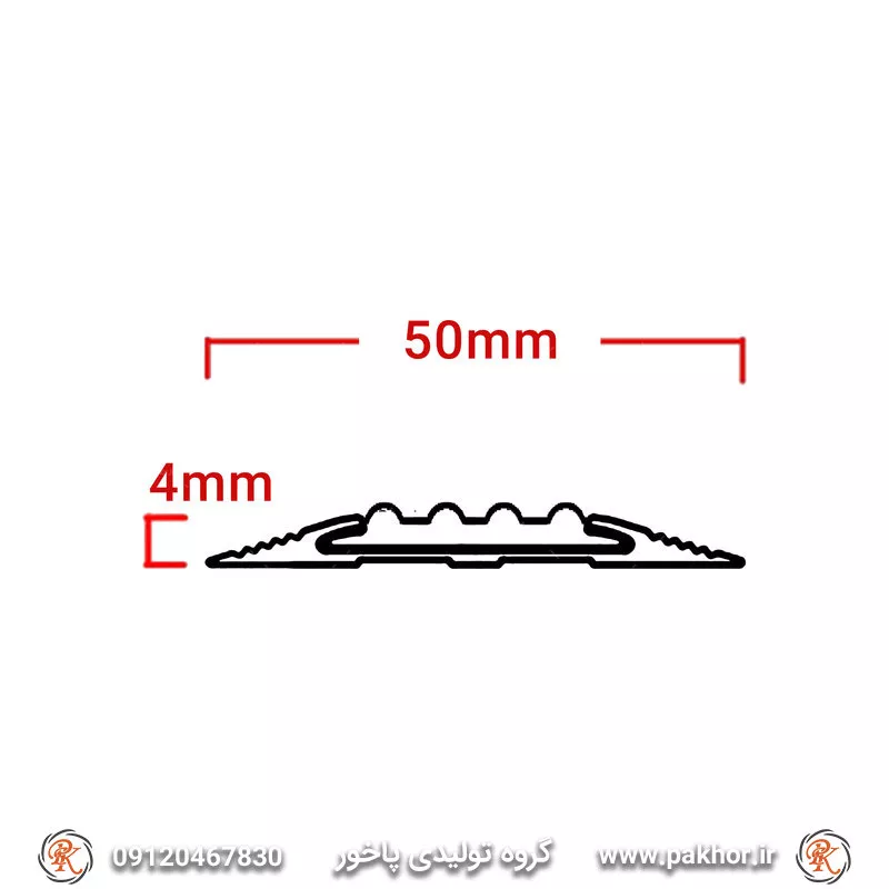 ترمز پله آلومینیومی تک کانال تخت رویه لاستیک کد S13