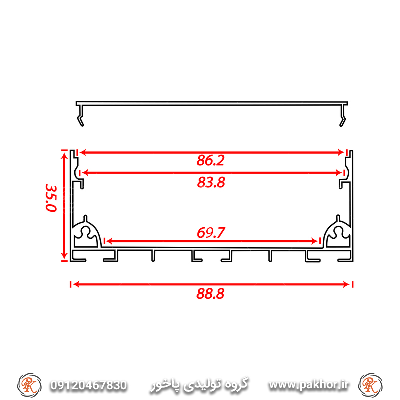 پروفیل نور خطی هشت سانتی کد N14