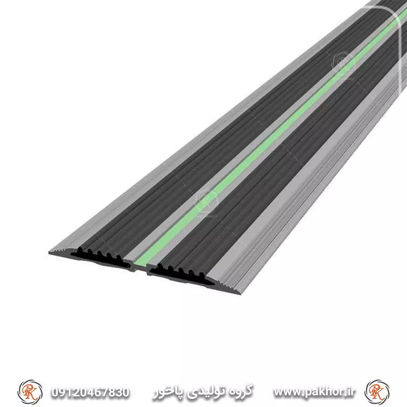 ترمز پله آلومینیومی دوبل تخت رویه لاستیک کد S3 ترمز پله آلومینیومی دوبل تخت رویه لاستیک کد S3