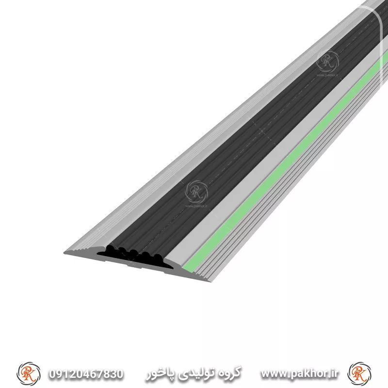 ترمز پله آلومینیومی تک کانال تخت رویه لاستیک کد S13